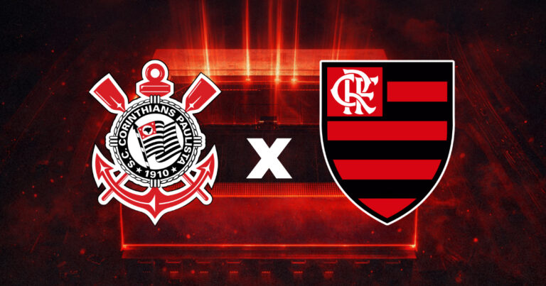 Neo Química Arena iluminada à noite para Corinthians x Flamengo pelo Brasileirão 2026